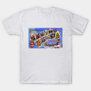 Greetings from Santa Claus Indiana - Vintage Large Letter Postcard T-Shirt